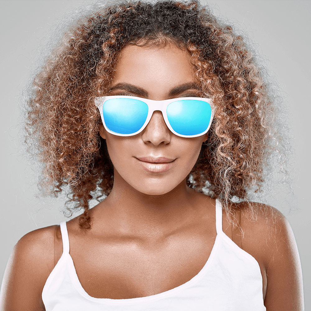 Lady wearing dental eyewear